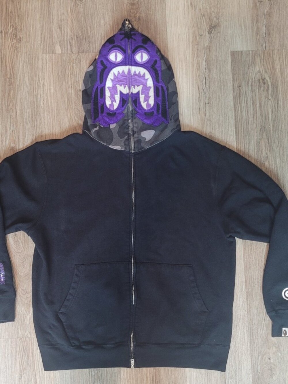 Purple Bape Tiger Hoodie Size Large